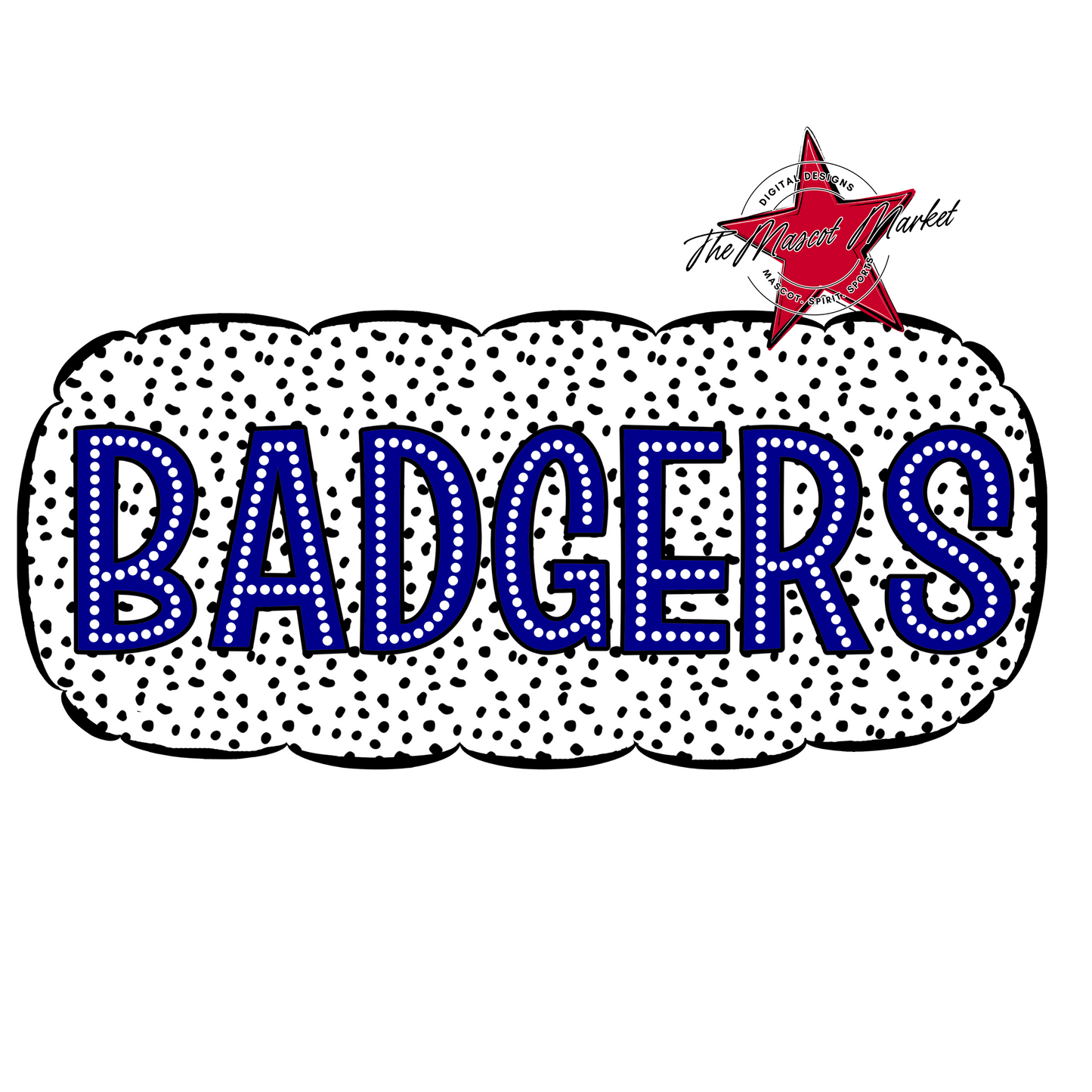 Badgers Dot Marquee Design-Blue