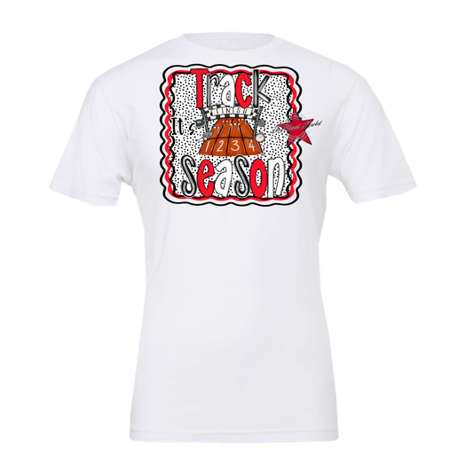 It's Track Season Dot Design-Bright Red