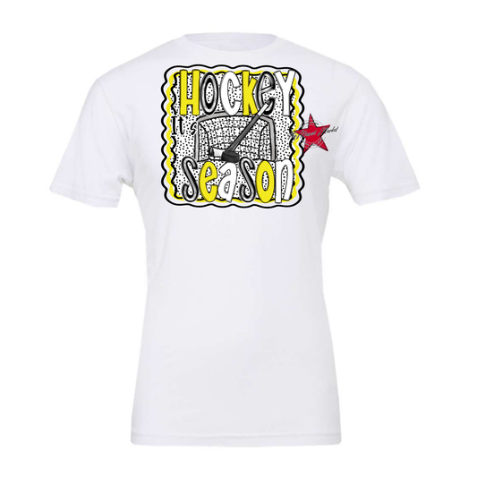 It's Hockey Season Dot Design-Bright Yellow