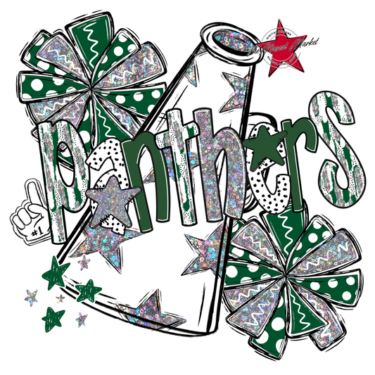 Panthers Cheer Megaphone Scrape-Green