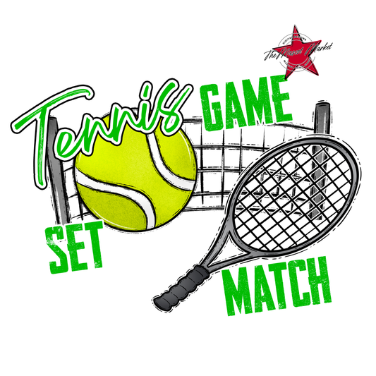 Game, Set, Match Tennis Design-Bright Green