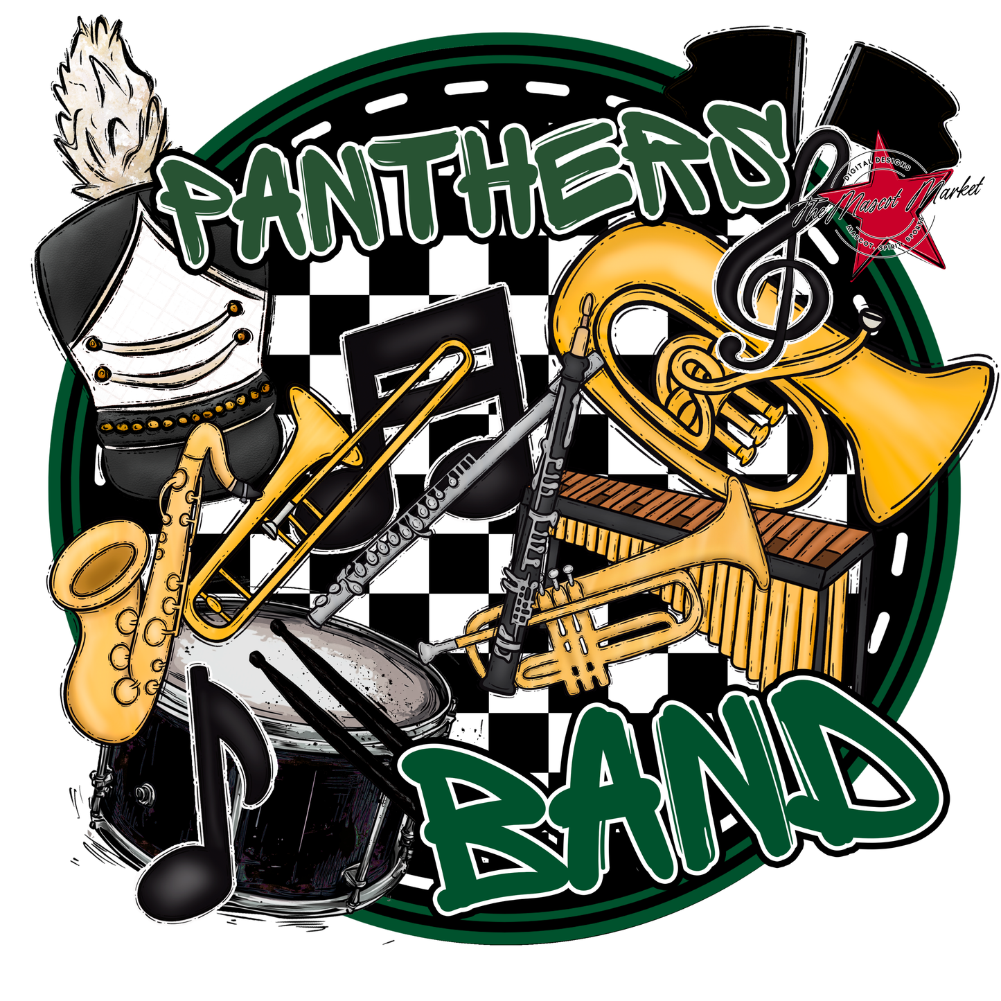 Panthers Circle Band Design-Green