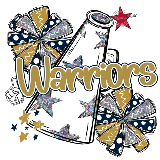 Warriors Alpha Megaphone Design-Navy-Gold