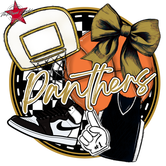 Panthers Circle Basketball Design-Gold