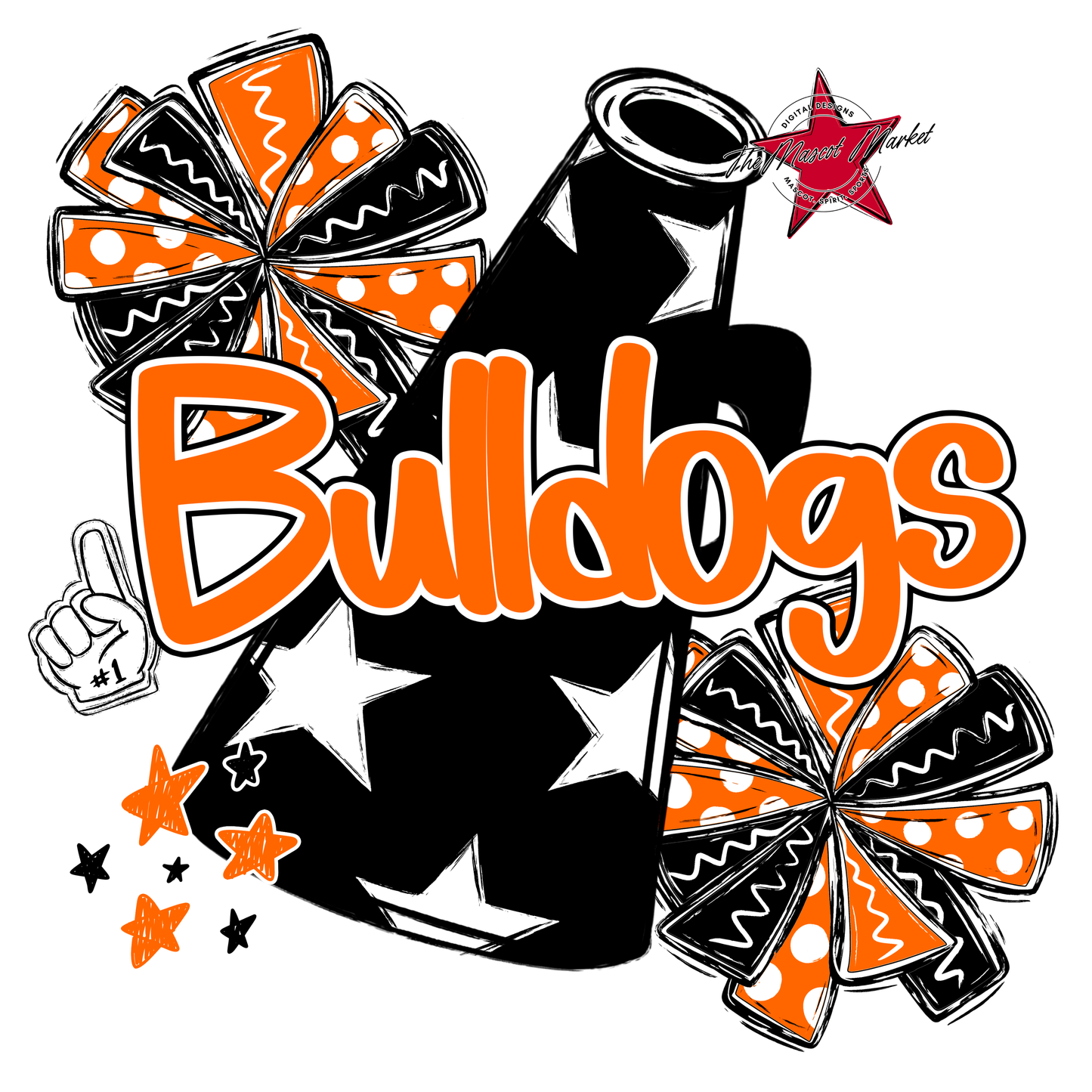 Bulldogs Alpha Megaphone Design-Orange
