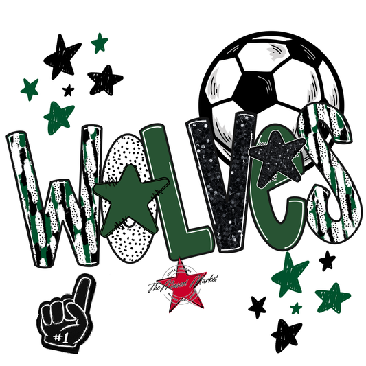 Wolves Soccer Scrape-Green