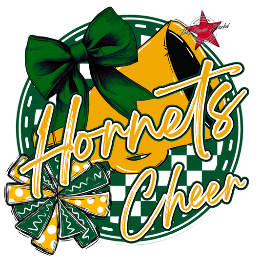 Hornets Circle Cheer Design-Green-Yellow