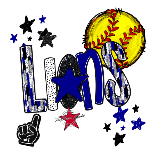 Lions Softball Scrape-Blue