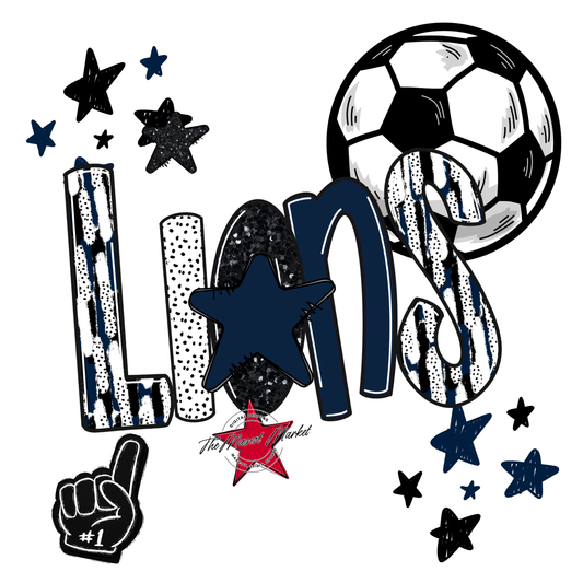 Lions Soccer Scrape-Navy
