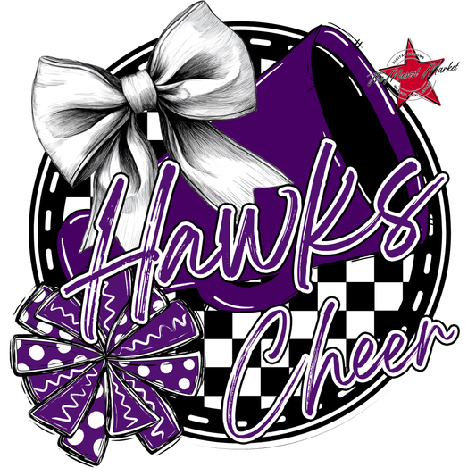 Hawks Circle Cheer Design-Purple