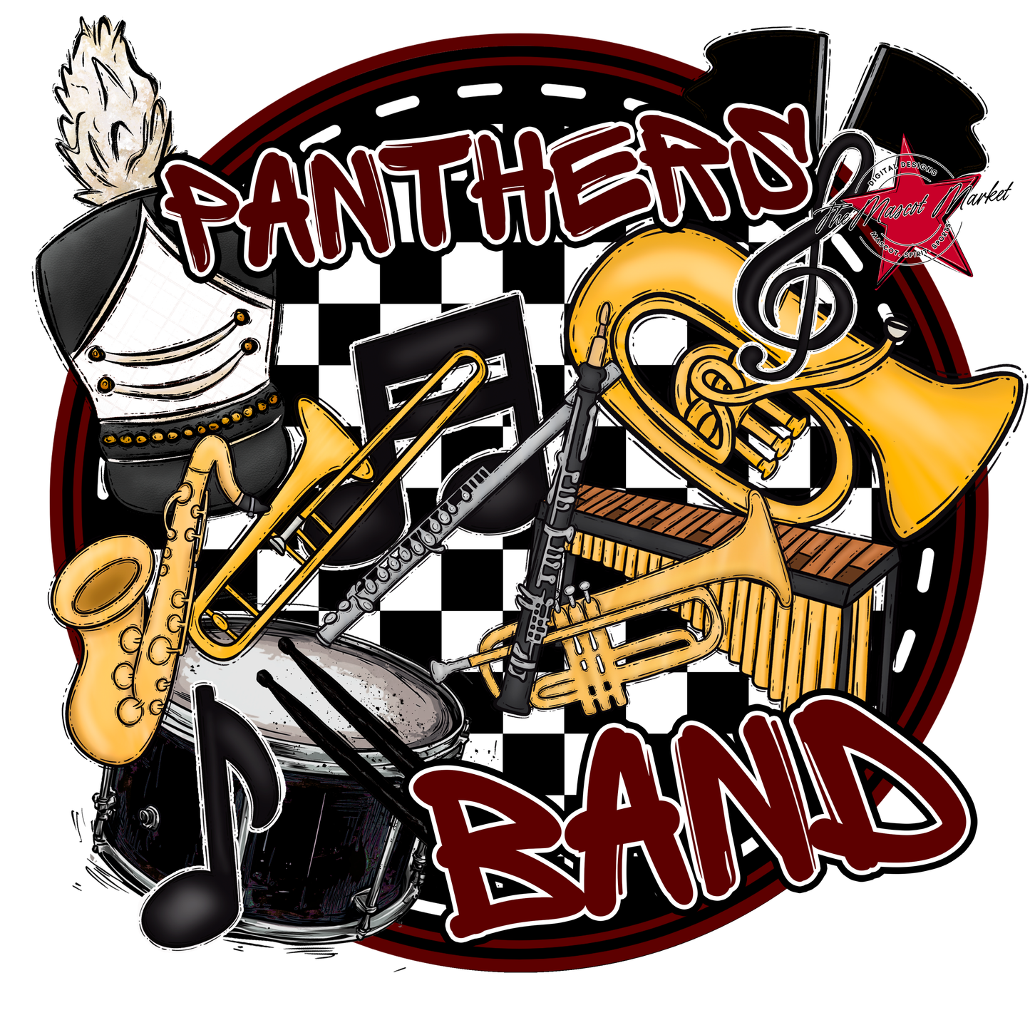 Panthers Circle Band Design-Maroon