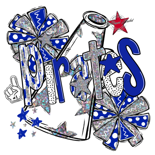 Pirates Cheer Megaphone Scrape-Royal Blue
