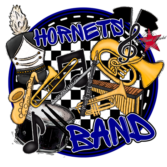 Hornets Circle Band Design-Blue