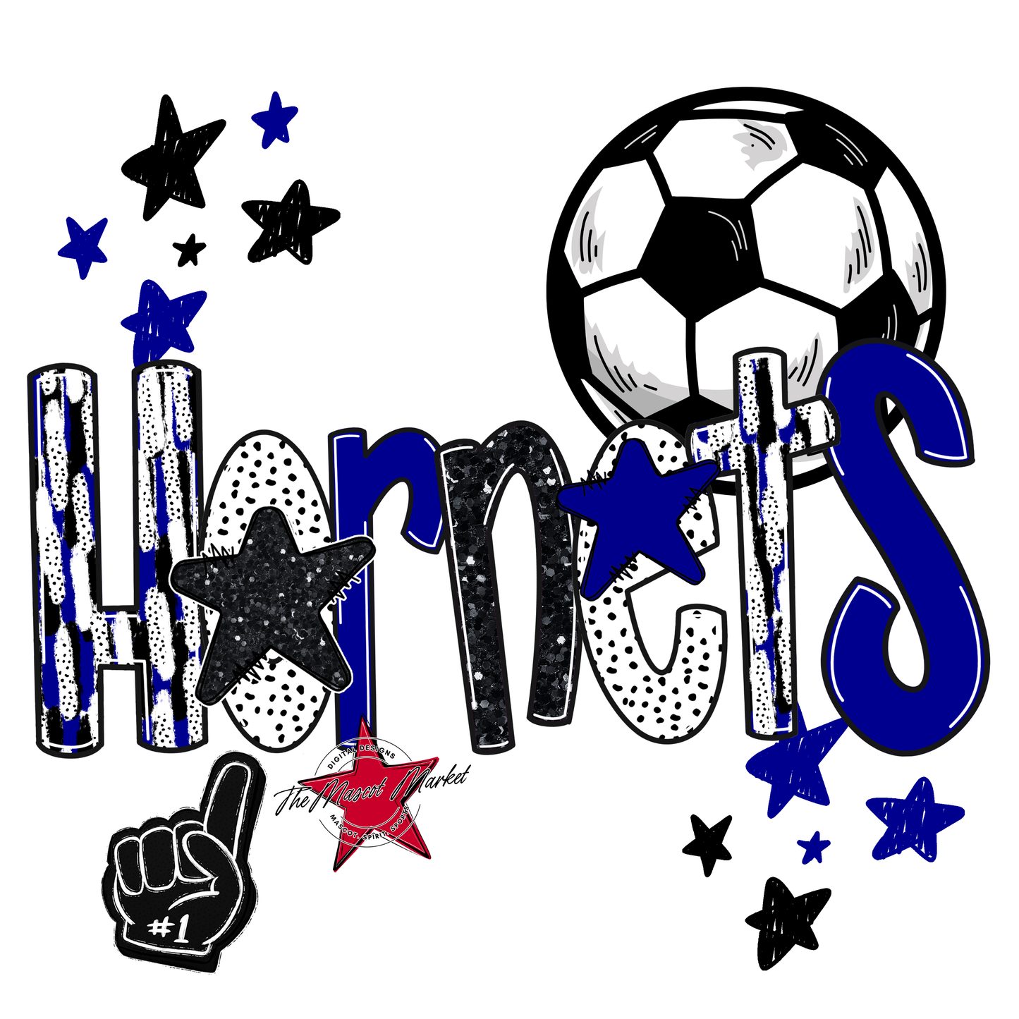 Hornets Soccer Scrape-Blue