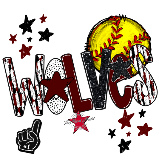 Wolves Softball Scrape-Maroon
