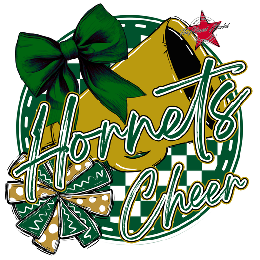 Hornets Circle Cheer Design-Green-Gold