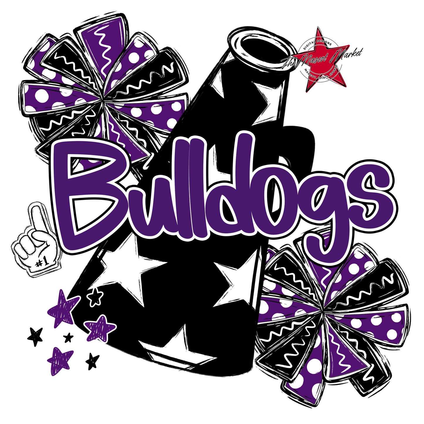 Bulldogs Alpha Megaphone Design-Purple