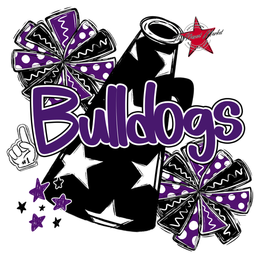 Bulldogs Alpha Megaphone Design-Purple