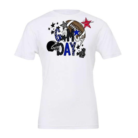 Football Game Day Scrape-Royal Blue
