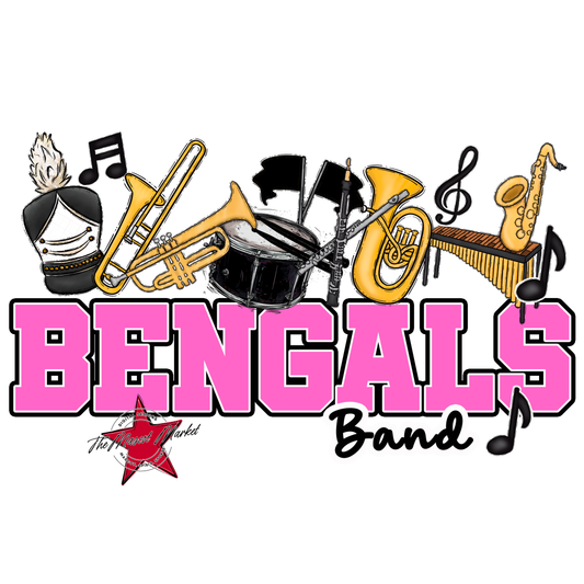 Bengals Varsity Band-Baby Pink