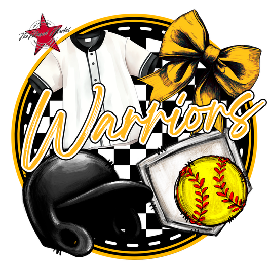 Warriors Circle Softball Design-Yellow