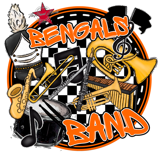 Bengals Circle Band Design-Orange
