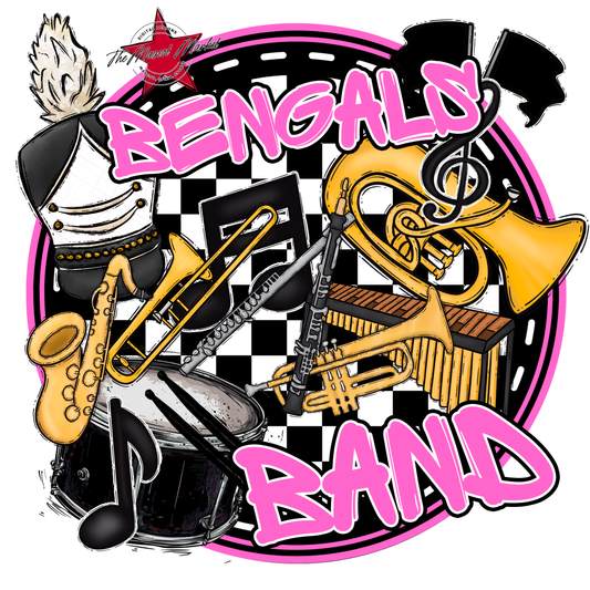 Bengals Circle Band Design-Baby Pink