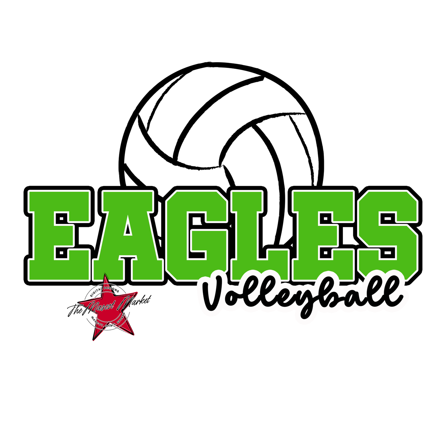 Eagles Varsity Volleyball Design-Bright Green