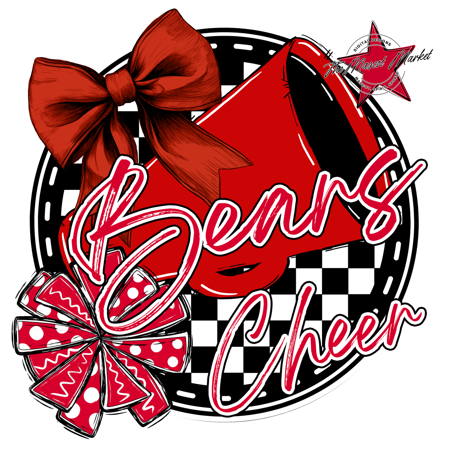Bears Circle Cheer Design-Red