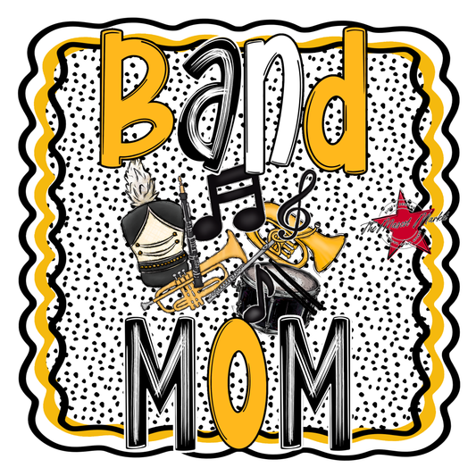 Band Mom Dot Design-Yellow