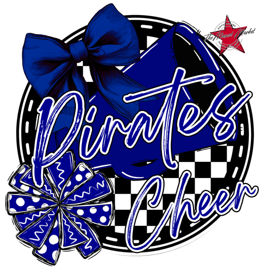 Pirates Circle Cheer Design-Blue