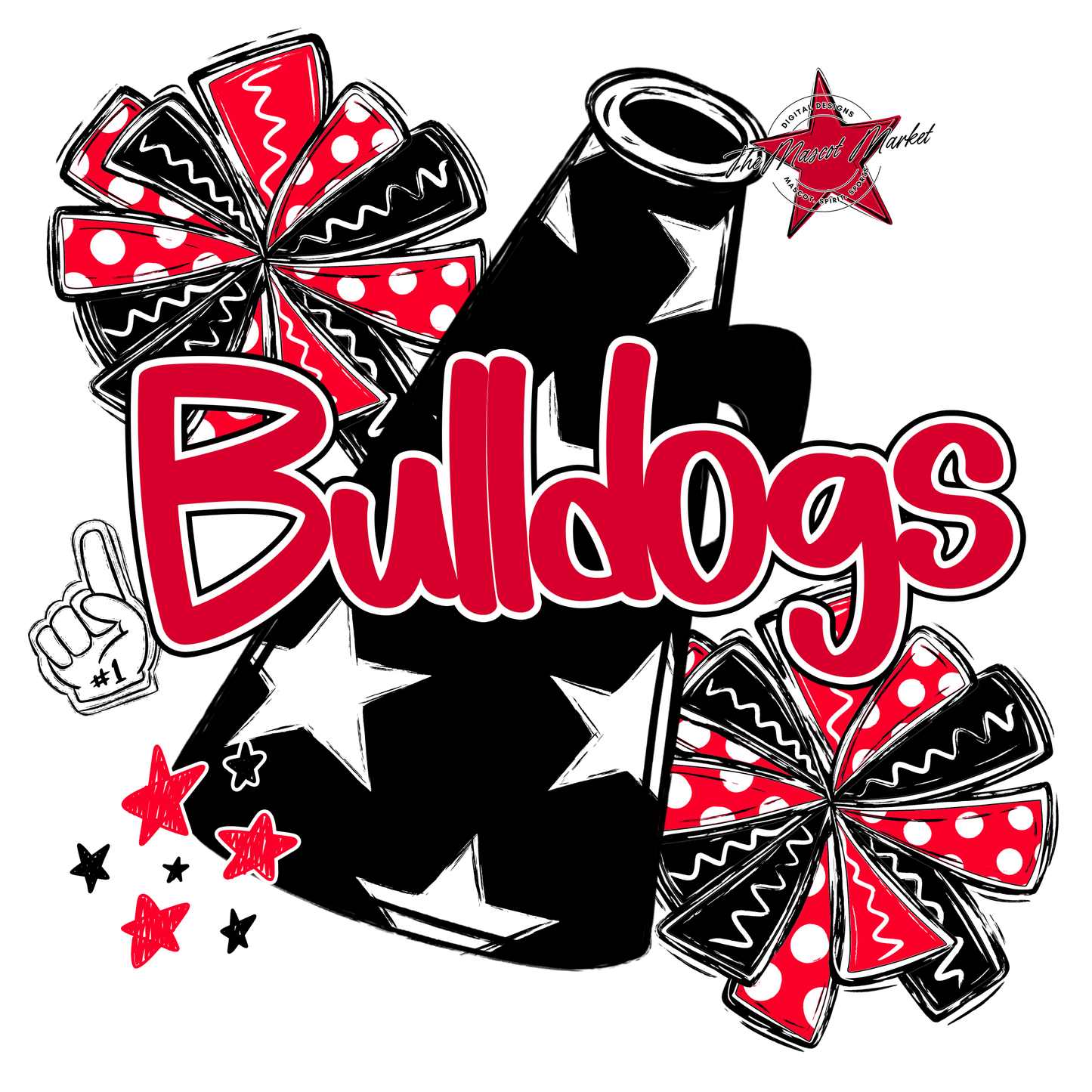 Bulldogs Alpha Megaphone Design-Red