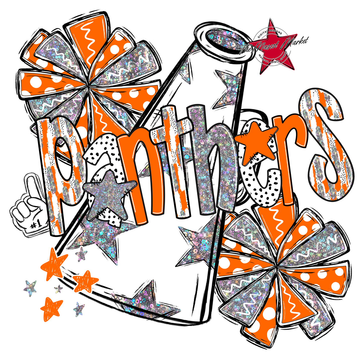 Panthers Cheer Megaphone Scrape-Orange
