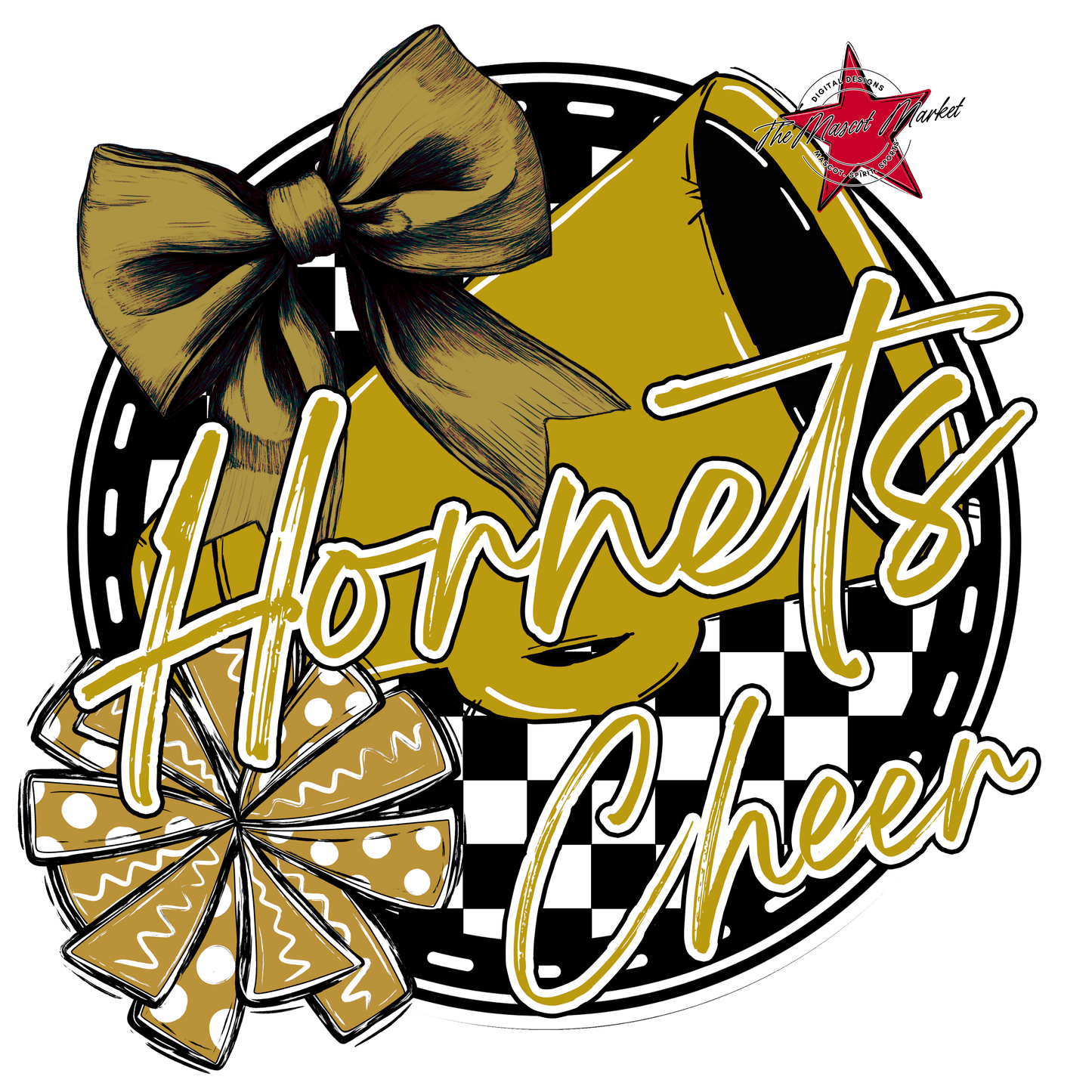 Hornets Circle Cheer Design-Gold