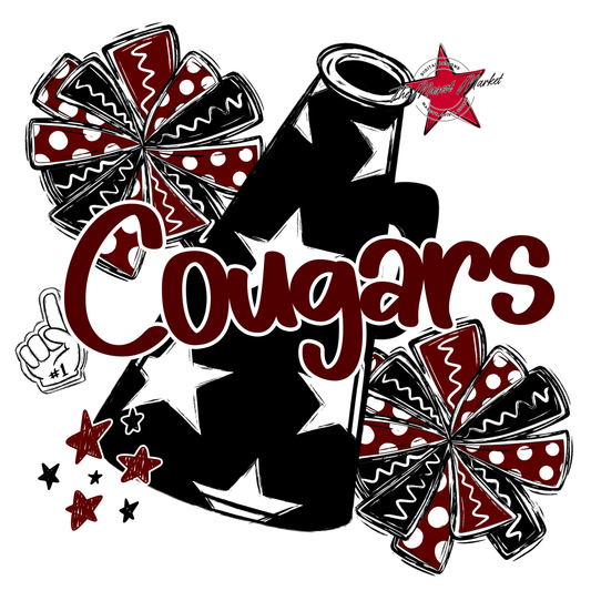 Cougars Alpha Megaphone Design-Maroon