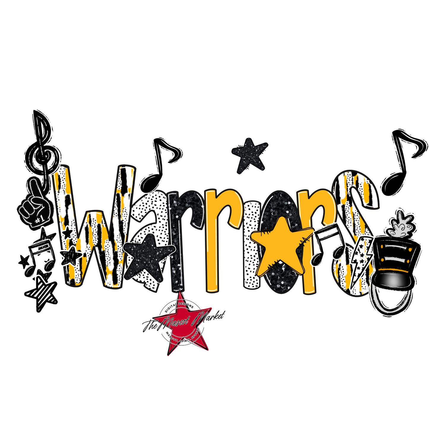 Warriors Band Scrape-Yellow