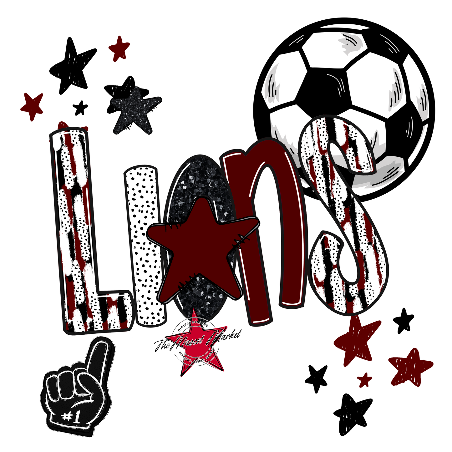 Lions Soccer Scrape-Maroon