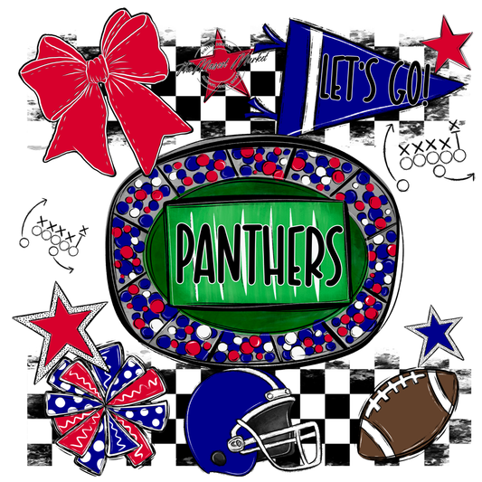 Panthers Checkers Spirit Design-Blue-Red