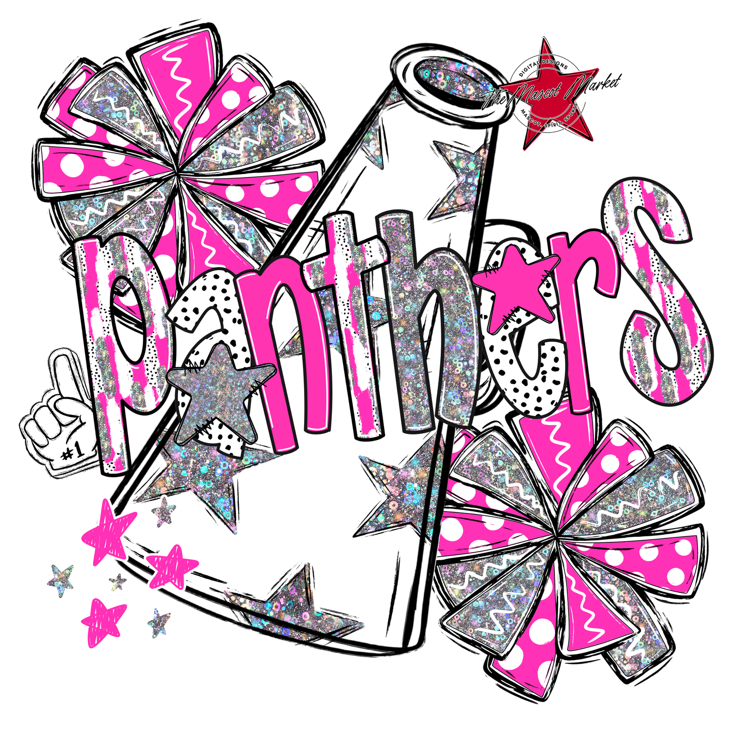 Panthers Cheer Megaphone Scrape-Pink