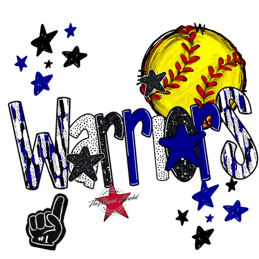 Warriors Softball Scrape-Blue