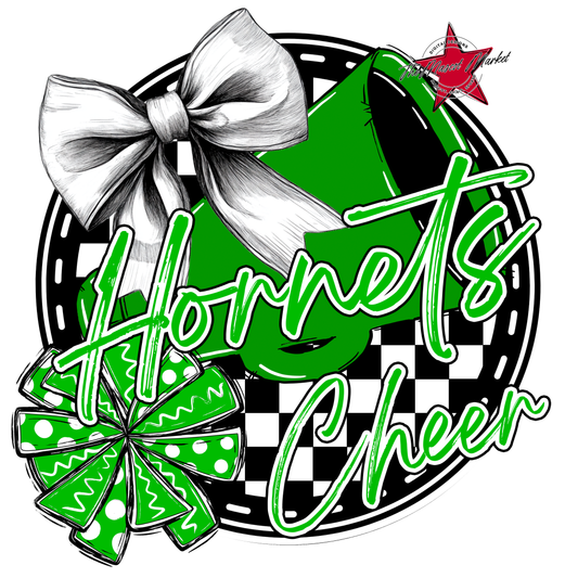 Hornets Circle Cheer Design-Bright Green