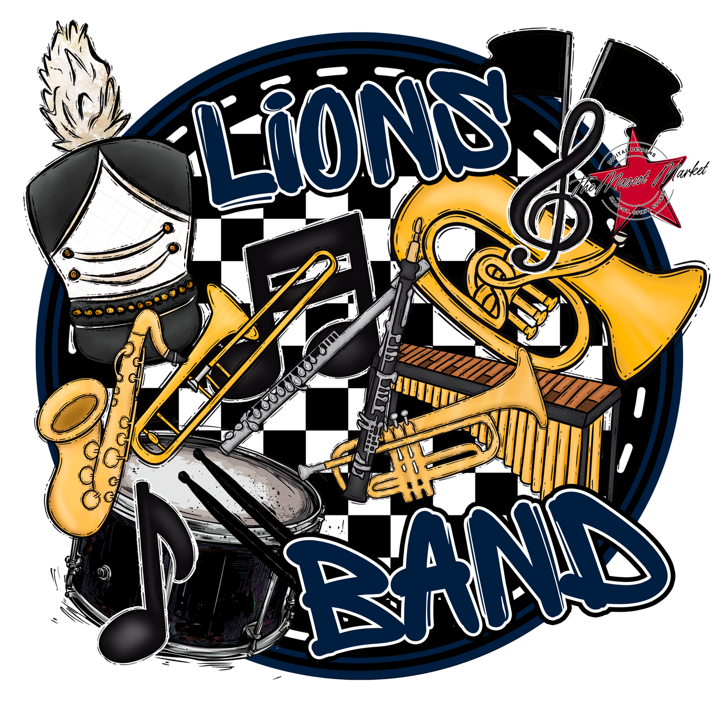 Lions Circle Band Design-Navy