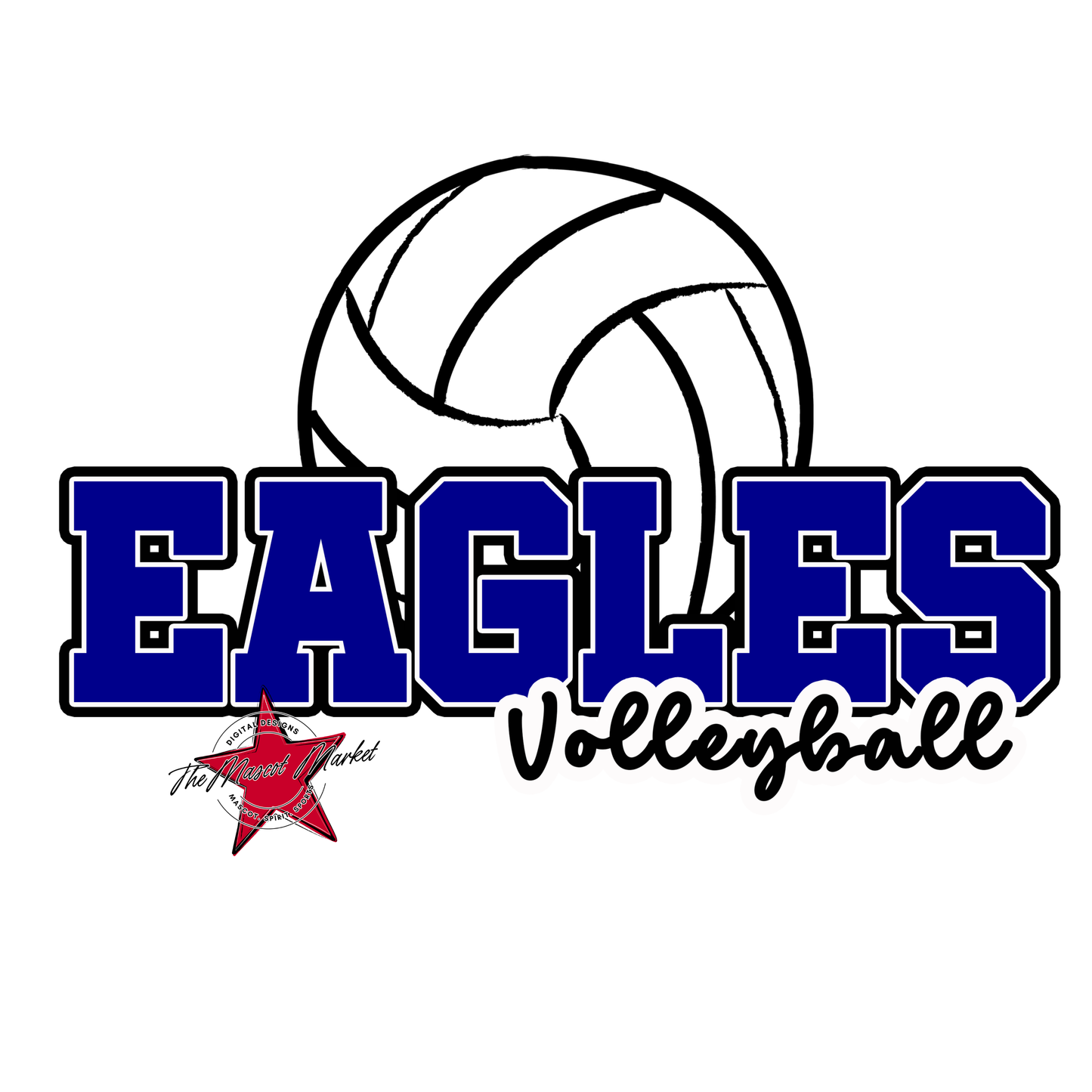 Eagles Varsity Volleyball Design-Blue