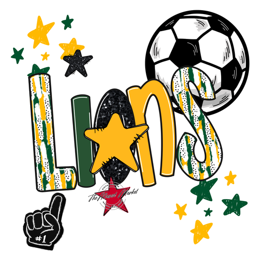 Lions Soccer Scrape-Green-Yellow
