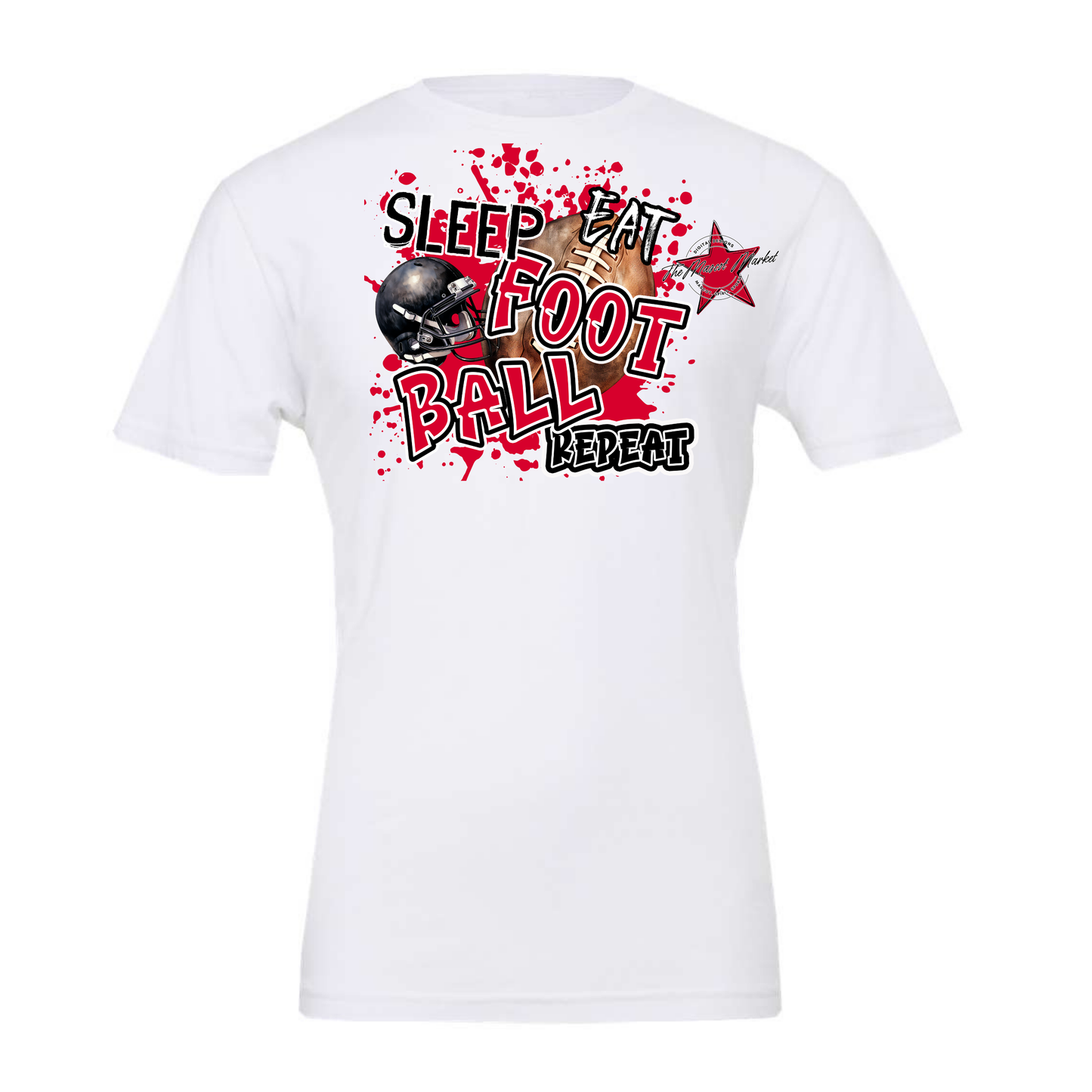 Eat Sleep Football Repeat-Red