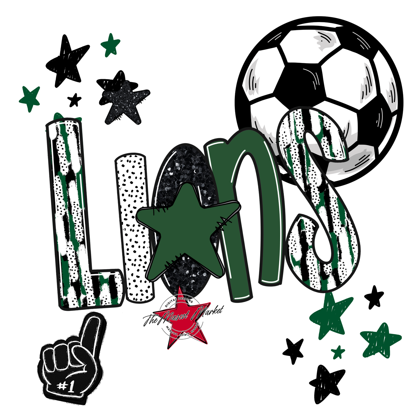 Lions Soccer Scrape-Green