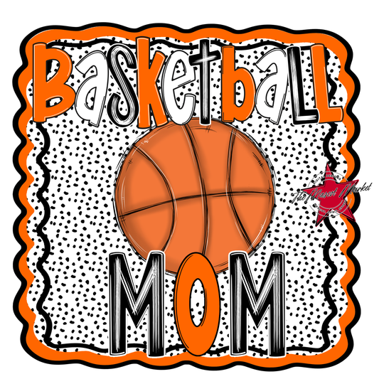 Basketball Mom Dots Design-Orange