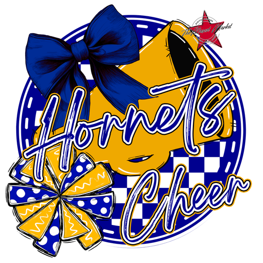 Hornets Circle Cheer Design-Blue-Yellow
