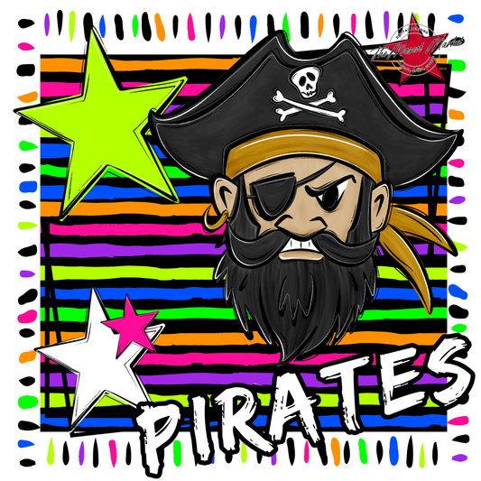 Pirates Mascot Frame-Neon Black