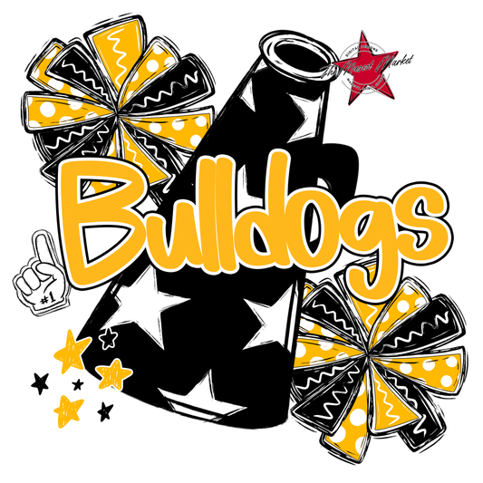 Bulldogs Alpha Megaphone Design-Yellow